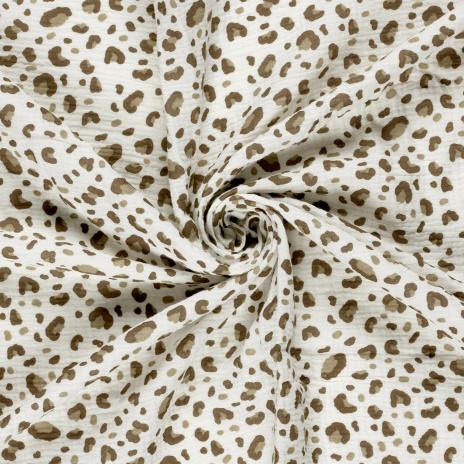 0,5 MTR. ♥ MuSSELIN LEO NATURAL BRAUN ♥