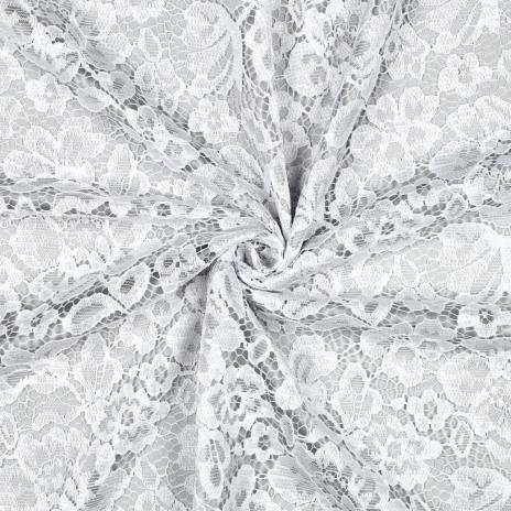 0,5 MTR. ♥  Spitze BLUMEN - WEISS - Spitzenstoff ♥