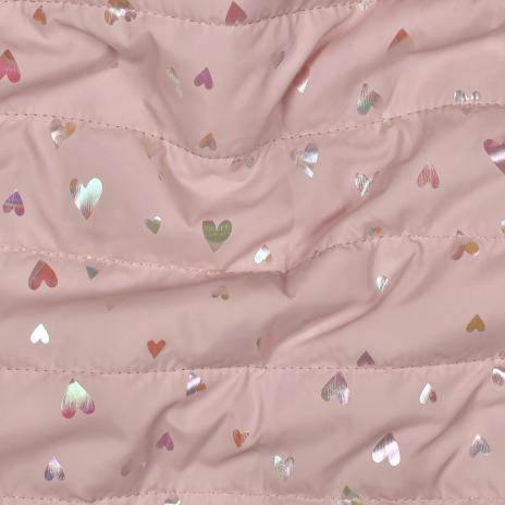 0,5 MTR. ♥ ABGESTEPPTER JACKENSTOFF GLITZER FOIL HERZEN ♥