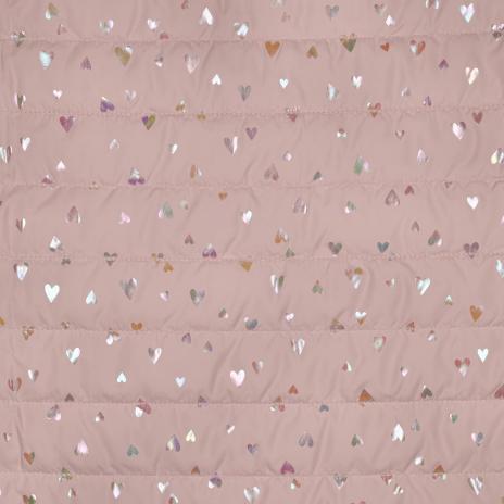 0,5 MTR. ♥ ABGESTEPPTER JACKENSTOFF GLITZER FOIL HERZEN ♥