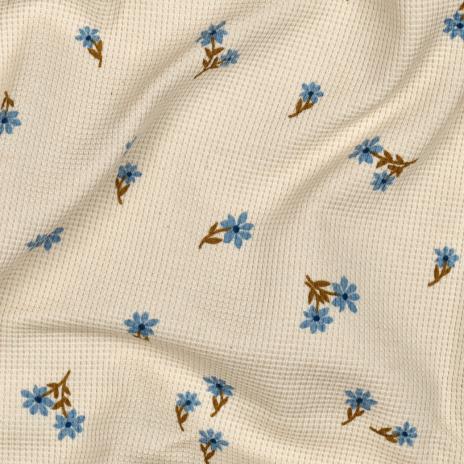 0,5 MTR. ♥ WAFFEL STRICKJERSEY - SWEET BLOSSOM NATUR ♥