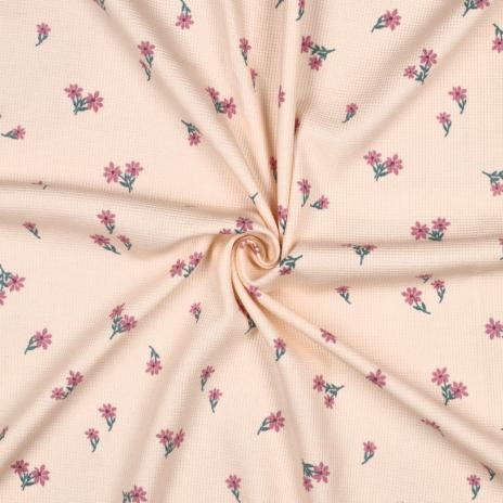 0,5 MTR. ♥ WAFFEL STRICKJERSEY - SWEET BLOSSOM ROSE ♥