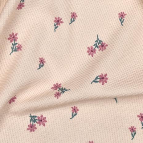 0,5 MTR. ♥ WAFFEL STRICKJERSEY - SWEET BLOSSOM ROSE ♥