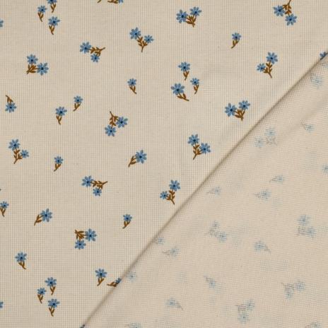 0,5 MTR. ♥ WAFFEL STRICKJERSEY - SWEET BLOSSOM NATUR ♥
