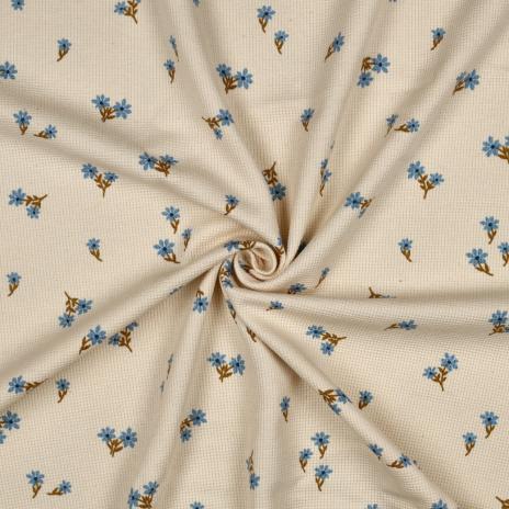 0,5 MTR. ♥ WAFFEL STRICKJERSEY - SWEET BLOSSOM NATUR ♥