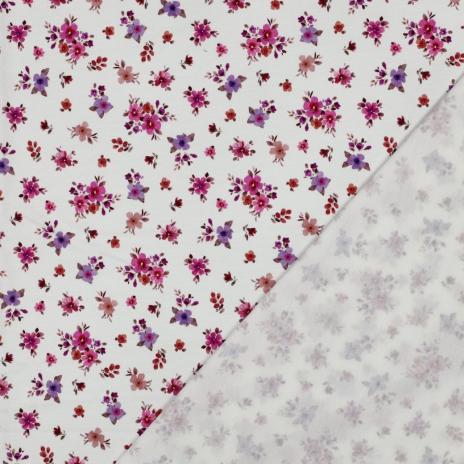 0,50 MTR. ♥ LITTLE FLOWER GARDEN FLIEDER WEISS  - JERSEY ♥