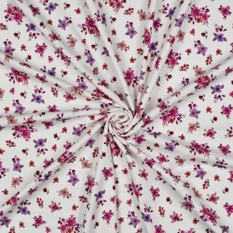 0,50 MTR. ♥ LITTLE FLOWER GARDEN FLIEDER WEISS  - JERSEY ♥