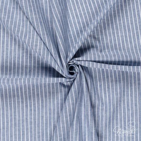 0,5 MTR. ♥ STREIFEN CHAMBRE BAUMWOLL LEINEN JEANS ♥