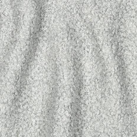0,5 MTR.  ♥ TEDDY BOUCLE  - FLEECE INNENSEITE   DOUBLEFACE HELLGRAU ♥