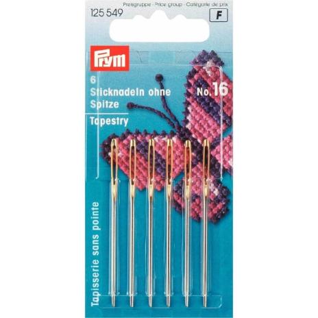1 Stück ♥ PRYM STICKNADELN OHNE SPITZE NR. 16 1,60X55MM - 125549