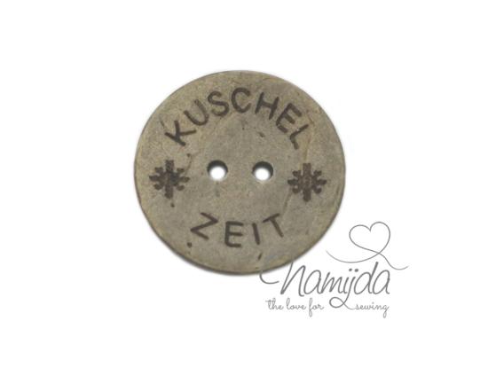 1 Stück ♥ EIGENPRODUKTION KOKOSKNOPF - KUSCHELZEIT - 22 mm ♥