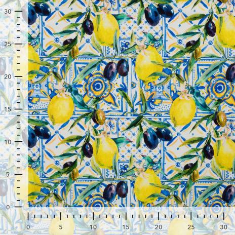 0,5 MTR. LEMONS & OLIVES FRENCH TERRY