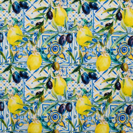 0,5 MTR. LEMONS & OLIVES FRENCH TERRY