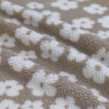 0,5 MTR. ♥ SUPER SOFTER FLOWER TEDDY / ZoTTEL TAUPE ♥