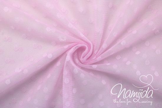 0,5 MTR. ♥ DOTS TüLL HeLLROSE ♥