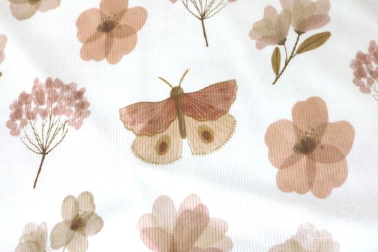 0,5 MTR.  ♥ RIPPSTRICK BOHO BUTTERFLYS & FLOWERS ♥