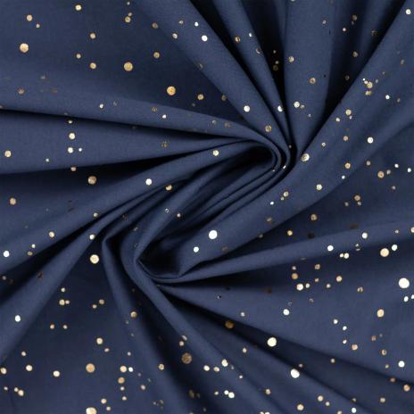 0,50 MTR. ♥ GOLDEN BLUSH FOIL NAVY JERSEY ♥