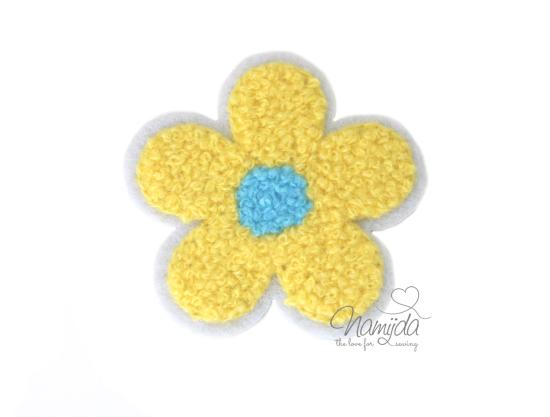1 Stück - GÄNSEBLÜMCHEN GELB CHENILLE PATCH