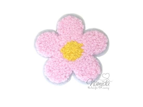 1 Stück - GÄNSEBLÜMCHEN ROSE CHENILLE PATCH