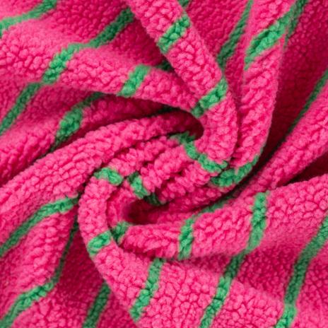 0,5 MTR. ♥  TEDDY STREIFEN PINK/GRÜN  ♥