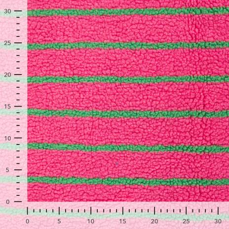 0,5 MTR. ♥  TEDDY STREIFEN PINK/GRÜN  ♥