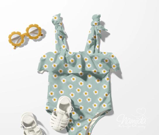 0,5 MTR. ♥ BADELYCRA GÄNSEBLÜMCHEN UV SCHUTZ 50+  ♥