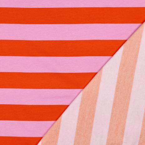 0,5 MTR. XL STREIFEN RoSA/ORANGE - SOFT SWEAT