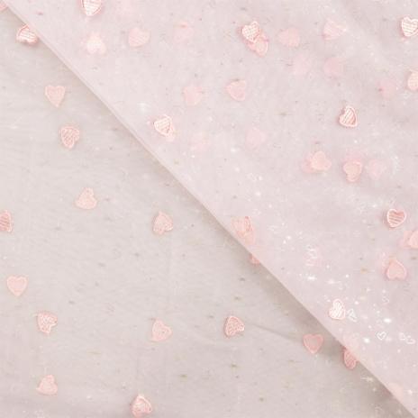 0,5 MTR. ♥ SOFT TüLL HERZCHEN ROSE ♥