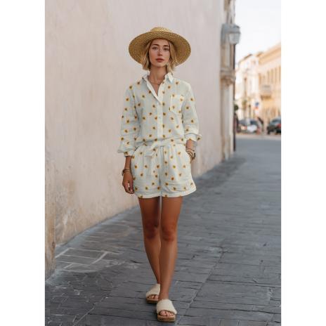 0,5 MTR. ♥ MUSSELIN GESTICKTE SoNNENBLÜMCHEN ♥