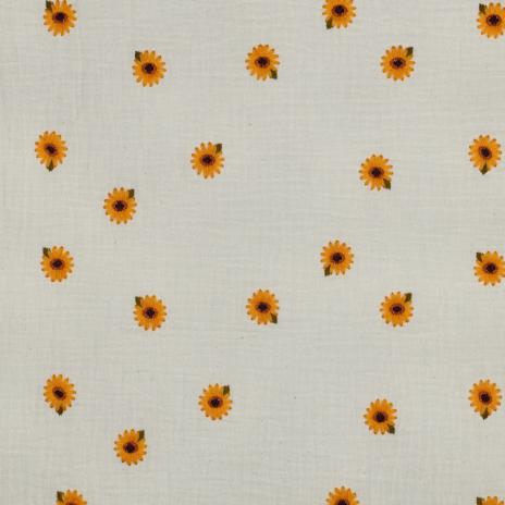 0,5 MTR. ♥ MUSSELIN GESTICKTE SoNNENBLÜMCHEN ♥