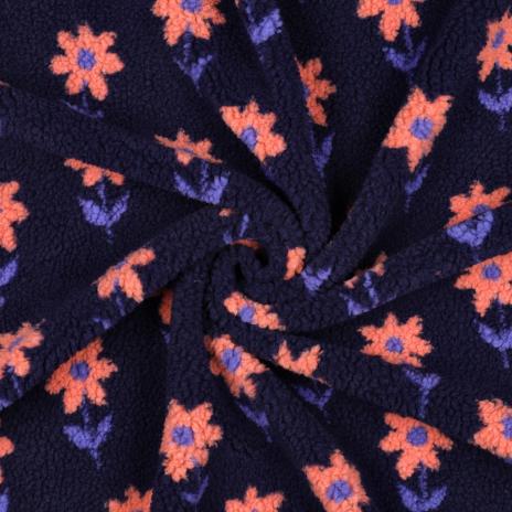 0,5 MTR. ♥ TEDDY FLOWERS FLORA NAVY ♥