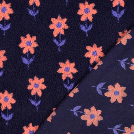 0,5 MTR. ♥ TEDDY FLOWERS FLORA NAVY ♥