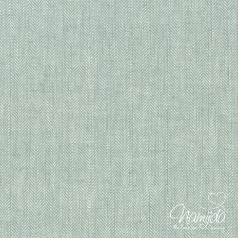 0,5 MTR. ♥ FISCHGRÄT BAUMWOLL LEINEN MINT ♥
