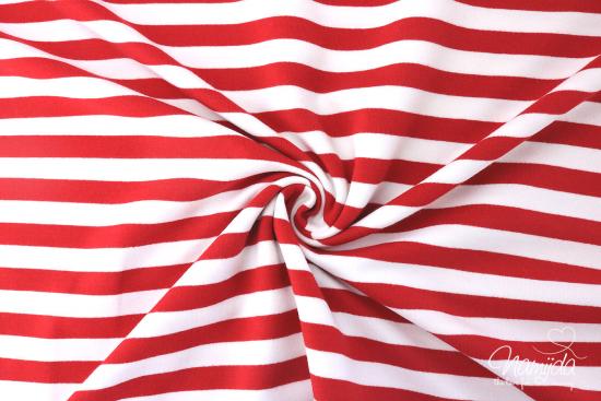 0,5 MTR. STRIPES SWEAT - ROT/WeiSS