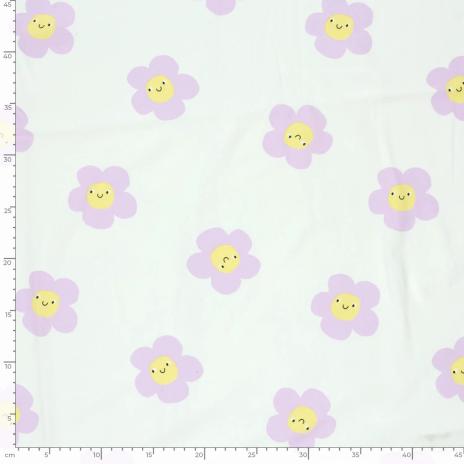 0,50 MTR. ♥ SMILING DAISIES JERSEY ♥