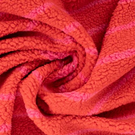 0,5 MTR. ♥  TEDDY STREIFEN ROT/ROSA ♥