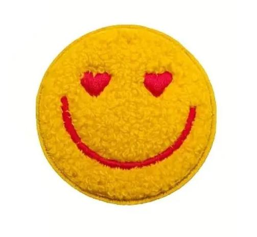 1 Stück - SMILEY GELB CHENILLE PATCH