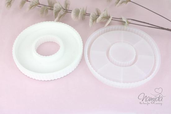 1 Stück ♥ GIESSFORM SILIKON - SCHALE / TABLETT DEKOTELLER MIT RILLEN 17cm ♥