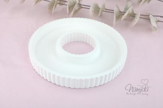 1 Stück ♥ GIESSFORM SILIKON - SCHALE / TABLETT DEKOTELLER MIT RILLEN 17cm ♥