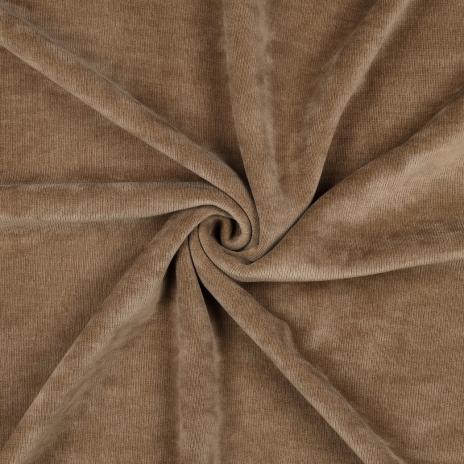 0,50 MTR. ♥ FEINCORD DOUBLEFACE FLEECE TAUPE STRETCH ♥