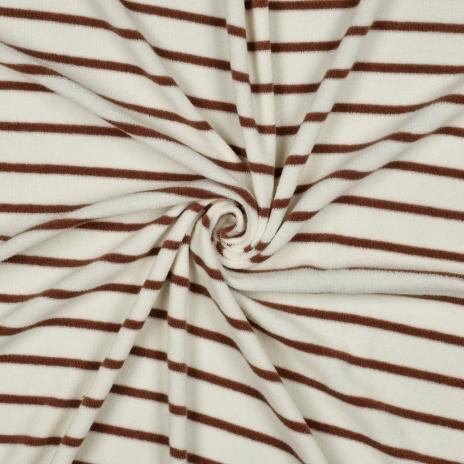 0,5 MTR. ♥ FROTTEE STREIFEN ECRU/TAUPE ♥