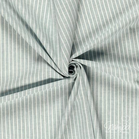 0,5 MTR. ♥ STREIFEN CHAMBRE BAUMWOLL LEINEN MINT ♥