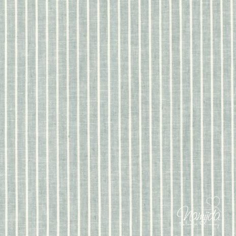 0,5 MTR. ♥ STREIFEN CHAMBRE BAUMWOLL LEINEN MINT ♥