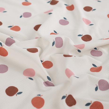 0,5 MTR. ♥ RIPPSTRICK JERSEY  APPLES NATUR ♥