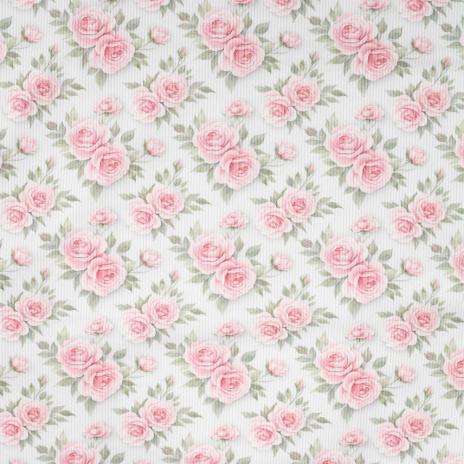 0,5 MTR.  ♥ RIPPSTRICK JERSEY PASTELL ROSES  ♥