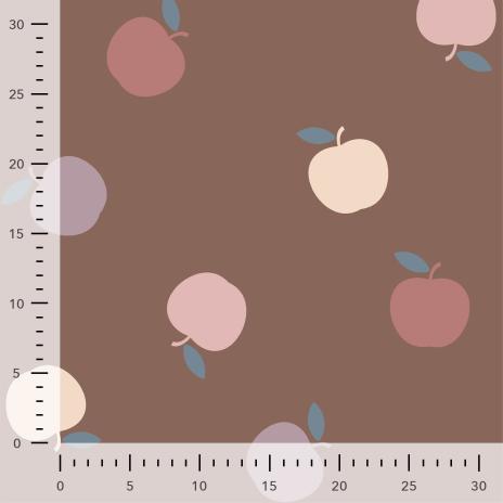0,5 MTR. ♥ RIPPSTRICK JERSEY  APPLES BRAUN ♥