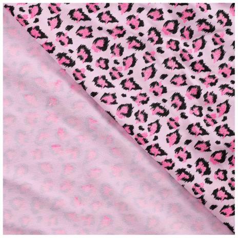 0,50 MTR. LEO GLITTER PINK - FRENCH TERRY