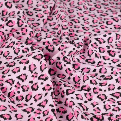 0,50 MTR. LEO GLITTER PINK - FRENCH TERRY