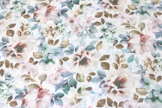 0,5 MTR.♥ VISKOSE FLOWERS DOTTY LoVE ♥