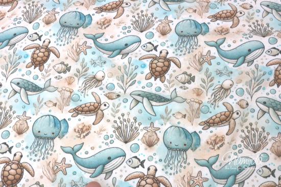 0,50 MTR. ♥ WILD OCEAN HELLBLAU/SAND JERSEY ♥